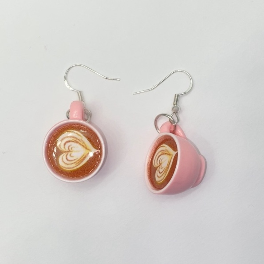 Pink Coffee Cup Earrings 🩷☕️